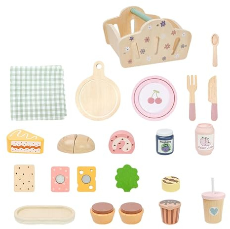 Xgdsnly Picnic Basket Toy, Toy Food Set for Children, Girls And