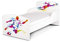 Leomark Funktionsbett aus Holz - Football - Kinderbett mit Matratze, Holzbett mit Seitenschutz Lattenrost, Komplett Set für Kinderzimmer, Liegefläche 70/140 cm, UV-Druck