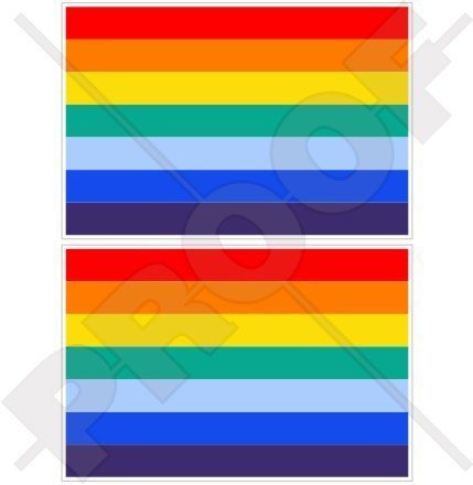 INCA Flagge Inka-Reich Cusco, INCAS Cuzco PERU Peruaner, Südamerika 75mm Auto & Motorrad Aufkleber, x2 Vinyl Stickers
