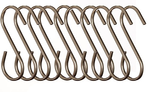 Premier Housewares 507212 Set of 10 Sorello Hanging Hooks, Iron, Bronze, 1 x 5 x 8 cm
