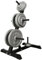 GORILLA SPORTS® Hantelscheibenständer - 6 Stangen, mit 30 mm Scheibenaufnahme, bis 200 kg Belastbar, Stahl, Schwarz/Weiß - Scheibenstände, Hantelständer, Hantelablage (Schwarz mit Gewichten)
