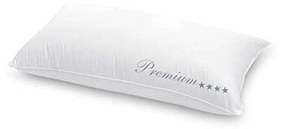 HANSKRUCHEN® Premium **** 3 Kammer Daunenkissen 40x80 cm - Made in Germany Daunen Kopfkissen aus 100% Baumwolle - Außen 90% Daunen 10% kleine Federn - für Allergiker [1er Pack]