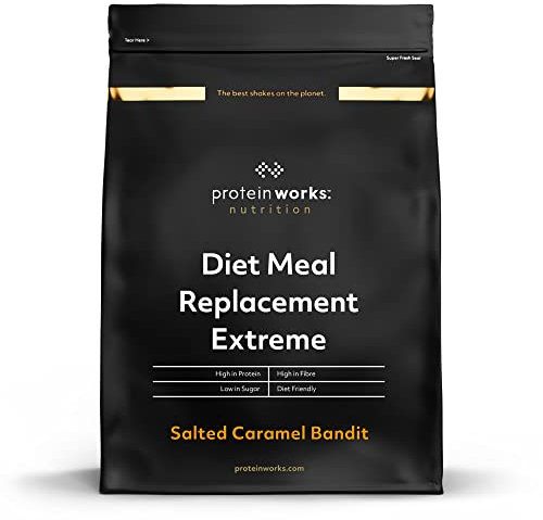 Protein Works - Diet Meal Replacement Extreme | 200 Kalorien pro Trinkmahlzeit | Diät Trinkmahlzeit | Abnehm Shake | 16 Servings | Salted Caramel | 1kg