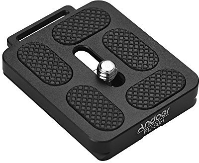 Andoer PU-50H Quick Release QR Plate with Attachment Loop for Arca Swiss Tripod Ball Head
