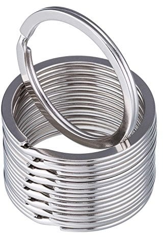 NanTun 50 pcs 30mm Round Flat Key Chain Rings Metal Split Ring for Home Car Keys Organization, Silver