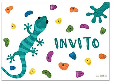 Klettern Kindergeburtstag Einladung Bouldern Italienisch