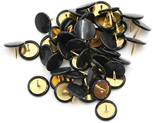 Reißnägel Reißzwecken Reißzwecken Reißzwecken Reißzwecken mit Kunststoffköpfen und Stahlspitzen für Korktafel, dekorative Pinnwand, Bürokarte, 100 Stück (schwarz, 10 x 10 mm)