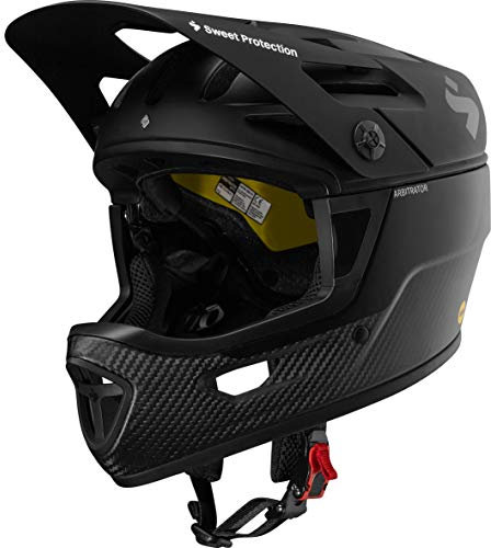 Sweet Protection Unisex Arbitrator Mips Helmet, Matte Black/Natural Carbon, S EU