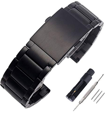 Choco & Man US Diesel Uhrenarmband Edelstahl gebürstet 24 mm26 mm28 mm30 mm Metall ErsatzArmband mit Doppelverschluss Faltschließe Ersatz für Herren Diesel DZ7314 7332 7395 Uhren, Herren, Three