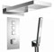 ENKI, Milan, SH0097, Square Thermostatic Concealed Shower Set with Dual Overhead Shower, Handset Kit, Chrome