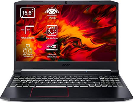 Acer Nitro 5 AN515-54 - Ordenador Portátil de 15,6 Full HD con Procesador Intel Core i7-9750H, RAM de 16GB, SSD de 1TB, NVIDIA GeForce GTX 1660Ti, Sin SO, Color Negro- Teclado Qwerty Español