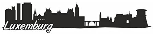 Samunshi® Luxemburg Skyline Wandtattoo Sticker Aufkleber Wandaufkleber City Gedruckt Luxemburg 120x25cm schwarz