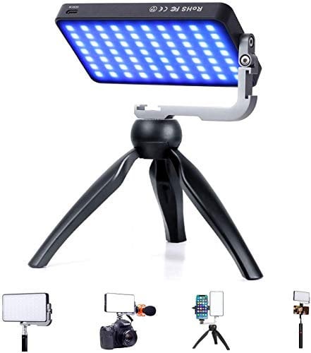 IVISII G2 Luz de Video RGB, Batería incorporada 4300mAh 360 ° Full Color, 2600-10000K LED Panel de luz Cámara para Videocámaras DSLR, Fotografía con Cuerpo de Aleación de Aluminio, Trípode Ajustable