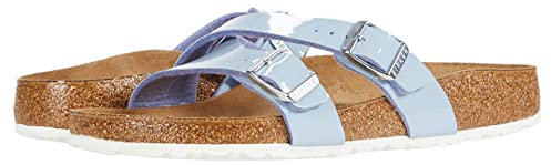Birkenstock donna Yao, Vernice Blu Colomba, 7-7.5 Narrow