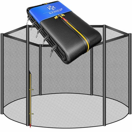 KESSER® Trampolin Ersatznetz Sicherheitsnetz UV-beständig Trampolinnetz Trampolinschutz | einfache Montage | Eingangstür mit Reißverschluss | aus hochwertigen Materialien, 366cm (6 Stangen)