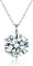 Halskette Kette Damen 925 Sterling Silber mit 1CT/2CT Moissanite Anhänger, 18K Weißgold, D-Farbe, Geschenke für frauen sie, Valentinstag, Hochzeitstag, Geburtstag, Weihnachten, Muttertag (6C-Silver)