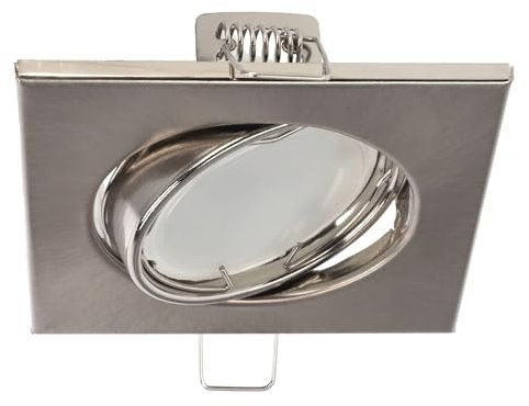 EDO Einbauleuchte Einbaustrahler VIERA Nickel schwenkbar Deckeneinbaustrahler quadratisch Strahler Deckenlampe geeignet für LED Halogen Deckeneinbauleuchte Einbaulampe Deckenspot EDO777306