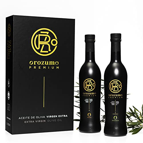 Orozumo – Estuche 2x500ml Aceite de Oliva Virgen Extra Picual – Cosecha Temprana – AOVE Premium Gourmet en Botella Elegante – Andalucía España – Sabor Intenso y Saludable