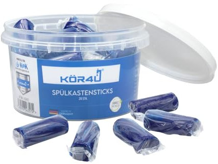 kör4u Spülkastensticks – 20 blaue Reinigungstabs für Duofresh, frisch, effektiv gegen Kalk & Ablagerungen, umweltfreundlich & biologisch abbaubar