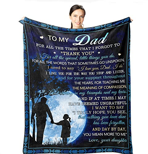 Wisegem Dad Gifts from Daughter – Decke von der Tochter 203,2 x 152,4 cm – Geburtstagsgeschenke für Vater – Geschenke für Vater, der nichts will – Vatergeschenke – Best Dad Ever Present Ideas