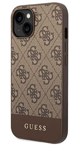 Guess GUHCP14MG4GLBR hülle für iPhone 14 Plus 6,7 braun/Brown Hard case 4G Stripe Collection