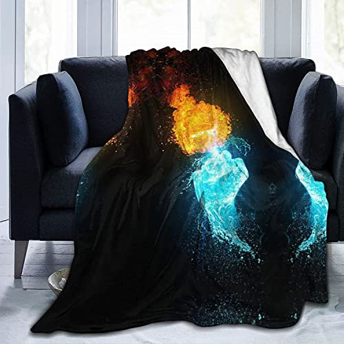Zwei Farben Faust Kuscheldecke Flauschige 70x100, 3D Decke, Mikrofaser Sanft Flanell Weich Decke Fleecedecke Sofaüberwurf Tagesdecke kinderdecke für Bett/Sofa