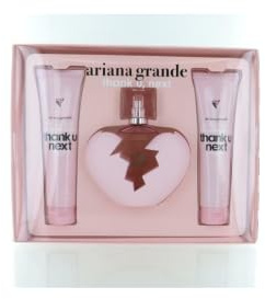 Thank U Next by Ariana Grande for Women - 3 Pc 3.4oz EDP Spray, Body Souffle, Bath Shower Gel
