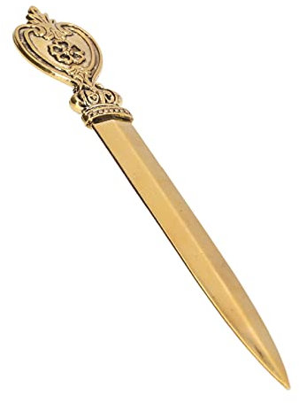 Fyearfly Vintage Brieföffner – Retro Vintage Elegant Leicht Kompakt Praktisch Praktisch Attraktiv Dekorativer Umschlagschneider Für Briefumschläge(Gold)