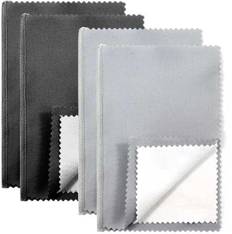 Silver Polishing Cloth Jewellery, 4 Pcs Reusable Silver Jewellery Cleaner Cloths Double Sided Jewelry Cleaning Polishing Wipe Cloth for Gold Pearl