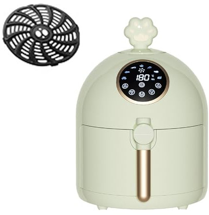 5-Litre Smart Air Fryer, 1300W, Non-Stick Frying, 7 pre-Set menus, Automatic Power-Off with Basket, incl. 1 Grill pan, 27 * 27 * 38 cm, Green