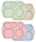 wocpvm 4 Pièces Assiette Enfant Compartiment Plateau Repas Enfant Assiette Plate Divisée Incassable Assiette Equilibre Alimentaire avec 5 Compartiments pour les Mangeurs Difficiles-Reutilisable