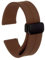 QUARKZMAN Magnetisches Silikon Uhrenarmband 22mm Schnellwechsel Weiches Gummi Wasserdichtes Ersatzarmband mit schwarzem Metall-Faltschließe für Männer und Frauen, Braun