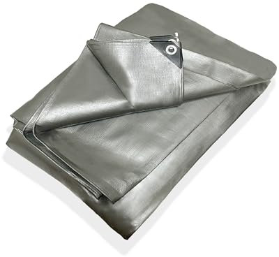 Telo impermeabile da Esterno 6x10 mt 260 gr/m² | Telone Occhiellato In Polietilene Rinforzato Antistrappo con Occhielli Antiruggine, Angoli Rinforzati e Corda Perimetrale