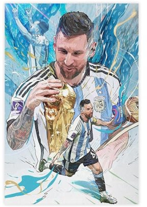 GJHTQLP Lionel Messi Poster auf Leinwand, Schlafzimmer, Dekoration, Landschaft, Büro, Raumdekoration, Geschenk, 30 x 45 cm