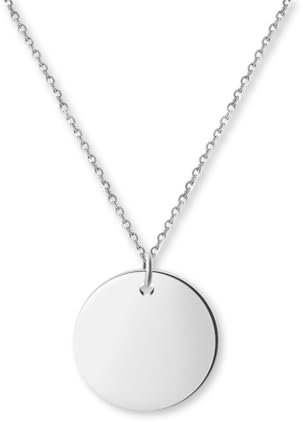 GD GOOD.designs Halskette Damen Silber mit Coin Plättchen - Wasserfest - Edelstahl Kette mit Kreis Anhänger rund I Größenverstellbar 40+5cm