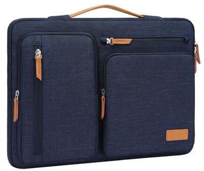 MOSISO 9-11 Pollici Custodia Tablet per iPad A16 2025, iPad Air 11 Pollici M3 M2, iPad Pro 11 M4, iPad 10/9/8/7th, Galaxy Tab A9+/S9/S8/Plus 11, Lato Aperto Borsa con 4 Tasche con Zip, Navy Blu