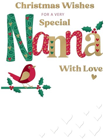 Very Special Nanna Festive Joy Red Robin Christmas Greeting Card XFCS005