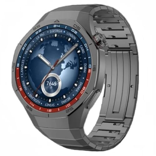 VeveXiao - Correa de titanio resistente compatible con Huawei Watch GT 5 Pro de 46 mm, sin huecos, correa de repuesto de metal de aleación de titanio de lujo para Watch GT 5 Pro de 46 mm para hombre