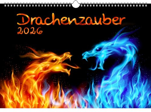 Drachenzauber DIN A3 Kalender für 2026 Drachen Fabelwesen - Seelenzauber