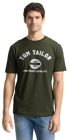 TOM TAILOR Herren 1037735 T-Shirt, 10920 - Deep Forest Green, M EU