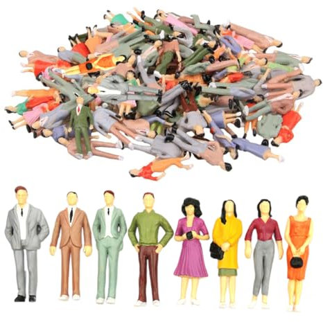 BTACGWP 50-Teiliges Set Kleine Figuren Menschen Miniaturfiguren Modelleisenbahn Figuren Verschiedene Posen Spielfiguren (Maßstab 1:87)