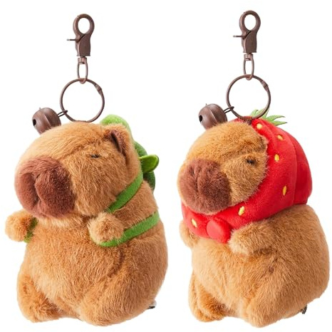 Rehecher 2 Stück Capybara kuscheltier,Capybara-Plüsch-Schlüsselanhänger wasserschwein kuscheltier,capybara plüschtier,Das beste Geschenk für Kinder