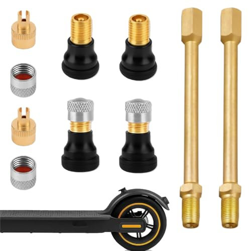 ElevaPulse E Scooter Zubehör Ventil - 2 Sets, E-Scooter Zubehör Tubeless Ventil für Xiaomi Scooter, für Segway Mini, für Ninebot G30 Scooter, für Hoverboard, für Fahrräder, Balance-Fahrzeuge