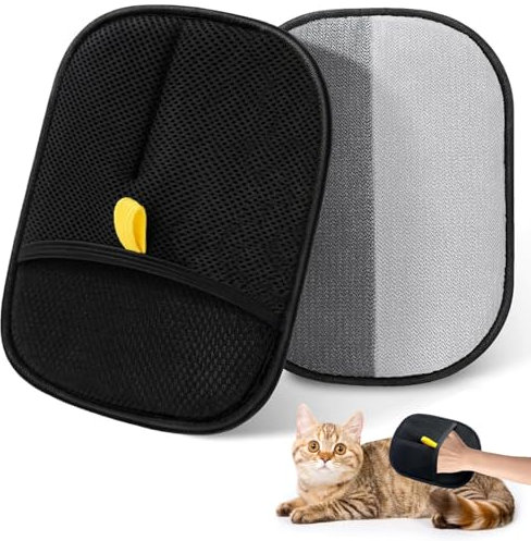 xinrongda 2 Stück Fellmagnet Handschuh Katzenhaare, Tierhaarentferner Bürste, Pet Hair Remover, Wiederverwendbare Antistatische Handschuhe Doppelseitige, Double Sided Grooming Glove für Waschen (A)