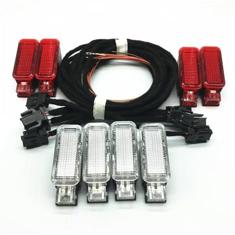 Rot/Weiß Auto Innen Tür Panel Warnung Licht Lampe Kabel Kabelbaum Für A3 A4 A5 A6 A7 A8 Q3 q5 Q7 TT 8KD947411 8KD 947 415(4p4C RW light)