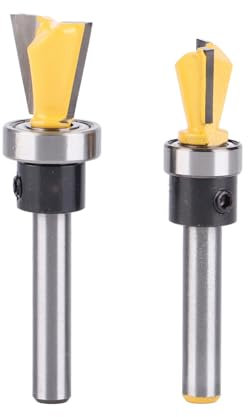 2Pcs Set Dovetail Bit Joint Router with Bearing Woodworking Milling Cutter 1 4in Shank for Any Woodworking Project