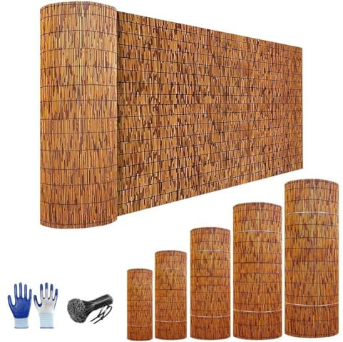 Générique Canisse Bambou Naturel, Brise Vue en Bambou, Rouleaux De Clôtures en Roseau 80 90 100 110 120 130 140 150 160cm Hauteur Canisse en Roseau pour Jardin Balcon Exterieur Décorative
