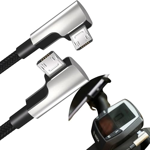 PAXO 30 cm USB Ladekabel kompatibel mit Bosch Intuvia Fahrradcomputer, Micro USB Smartphone laden, EBike Fahrrad Zubehör, MICRO USB - Micro USB, Smartphone links vom Intuvia