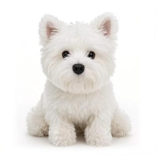 HOMEXYLYL Tier Kuscheltier, Weiches Stofftier Westie Tier Plüsch mit weich für Kinder Erwachsene Niedliches Geschenk Zuhause