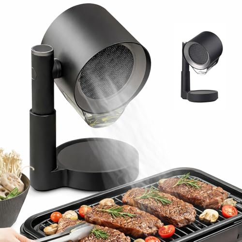 Mobile Dunstabzugshaube ohne Installation, tragbare Mini Abzugshaube mit Ölsammelbox, teleskopisch & 90° neigbar 3-stufig leise, waschbarer wiederverwendbarer Doppelfilter für Küche Wohnung RV Camping